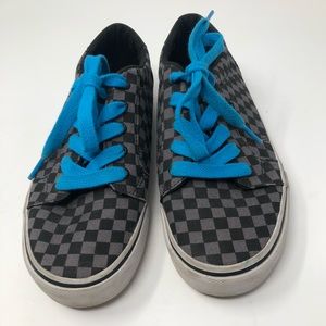 Youth VANS size 3 black grey checkered